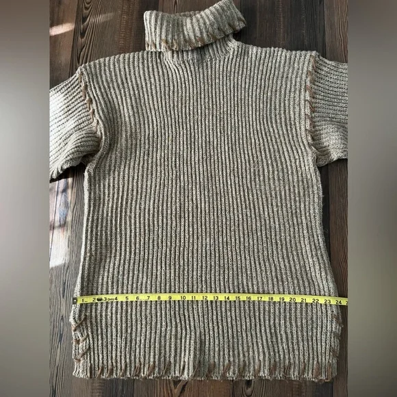 QPS Turtleneck Chunky Wool Sweater XL - Picture 12 of 13